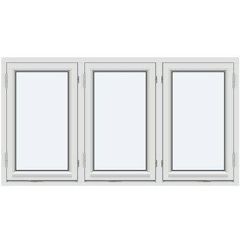 Sidohängt fönster (Två bågar, utåtgående)