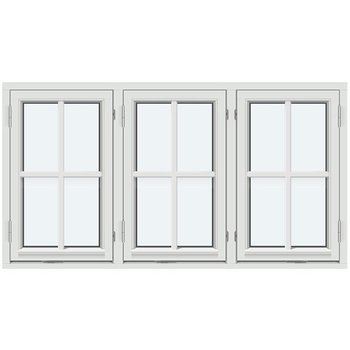 Sidohängt fönster (Två bågar, utåtgående)