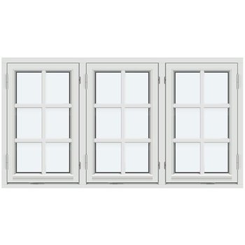 Sidohängt fönster (Två bågar, utåtgående)