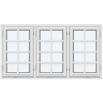 Sidohängt fönster (Två bågar, utåtgående)