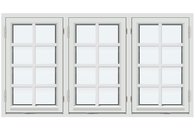 3 bågar med 3 horisontala spröjsar och 1 vertikal spröjs