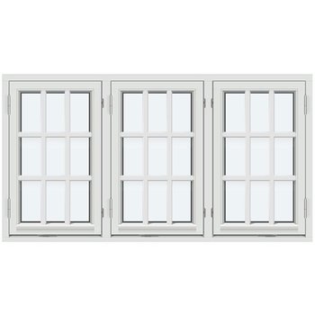 Sidohängt fönster (Två bågar, utåtgående)