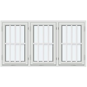 Sidohängt fönster (Två bågar, utåtgående)