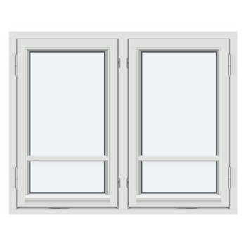 Sidohängt fönster (Två bågar, utåtgående)