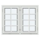 2 bågar med 3 horisontala spröjsar och 1 vertikal spröjs