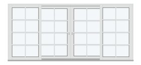 4 ramar med 3 horisontala, 1 vertikal spröjs