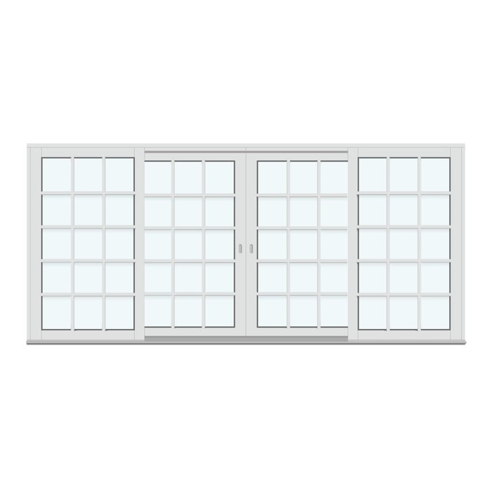 Patio life skjutdörrar | 4 ramar med 4 horisontala, 2 vertikala spröjsar