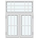 1 fast ram med 2 horisontala och 2 vertikala, 2 bågar med 1 horisontal och 2 vertikala spröjsar