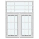 1 fast ram med 2 horisontala och 2 vertikala, 2 bågar med 2 horisontala och 2 vertikala spröjsar