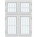 4 bågar med 1 horisontal spröjs och 3 vertikala spröjsar