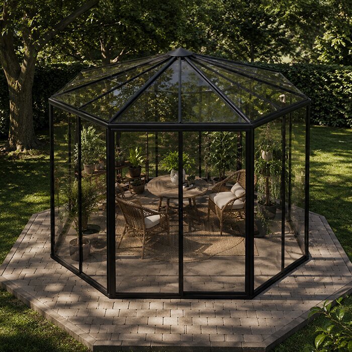 Six sided aluminum glass greenhouse USA