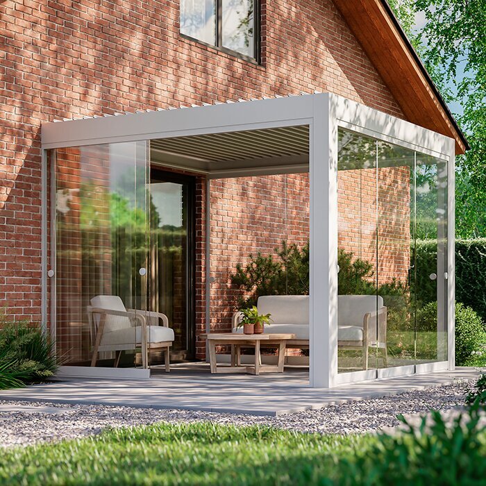 Bloomcabin Wall-Mounted Pergola integrated drainage United Kingdom