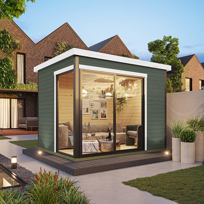 Modano – Modern Wooden Garden House with Flexible Glass Front and Nordic Design