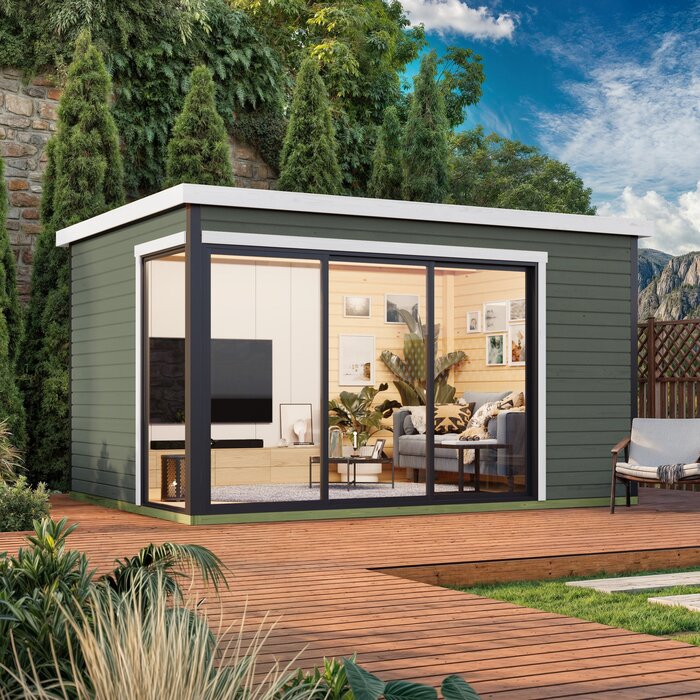 Modano – Modern Wooden Garden House with Flexible Glass Front and Nordic Design