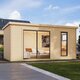 Modano – Modern Wooden Garden House with Flexible Glass Front and Nordic Design