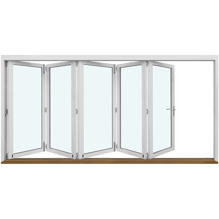 Folding glazed door configuration