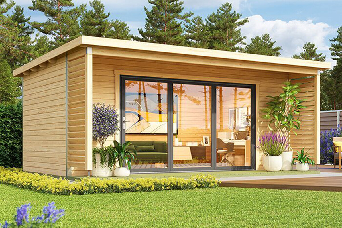 Bloomcabin Orello 3 Wooden Garden House USA – Luxury Backyard Studio with Panoramic Folding Doors
