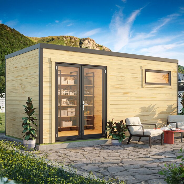 Veltor – Compact Wooden Garden House with Timeless Scandinavian Design