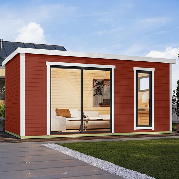 Modano – Modern Wooden Garden House with Flexible Glass Front and Nordic Design