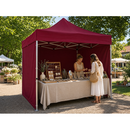 2 x 2 m ST-HEX45 Pop-Up Market Canopy with Side Panels, Maroon