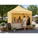 2 x 2 m AL-HEX45 Ivory Folding Canopy with Sidewalls
