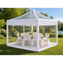 3 x 3 m AL-ALU37 Clear PVC Folding Canopy with White Trim