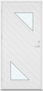 Profiled Panel with Diagonal Lines and 2 Triangular Glass Sections