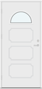 Profiled panel with rectangles and half-round glass
