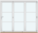 3 Panels with 2 Horizontal Decorative Bars, Folds Right