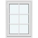 1 sash with 2 horizontal decorative bars and 1 vertical decorative bar