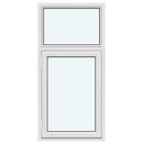 1 fixed glazed section and 1 sash without decorative bars
