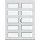 2 In-Swing Door Leaves with 4 Horizontal Glass-Dividing Bars