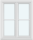 2 Outward-Opening Side-Hung Sashes with 1 Horizontal Decorative Bar