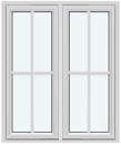 2 sashes with 1 horizontal decorative bar and 1 vertical decorative bar