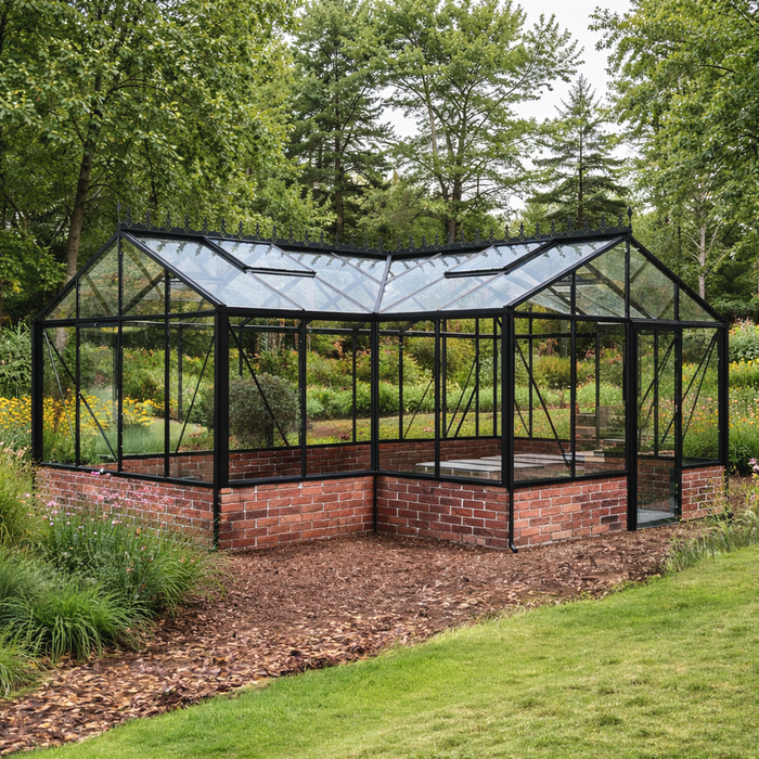 T-shaped greenhouse on wall